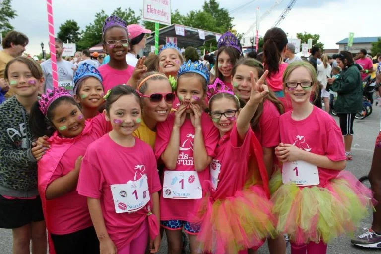Girls on the Run Youth Participants Celebrating 5K